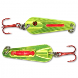 Northland Tackle Glo-Shot Spoon 1/4 oz Metallic Chartreuse Jagged Tooth  Tackle