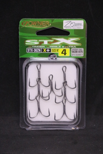 Owner STX-38 Zo-Wire Treble Hooks Size 4 Jagged Tooth Tackle