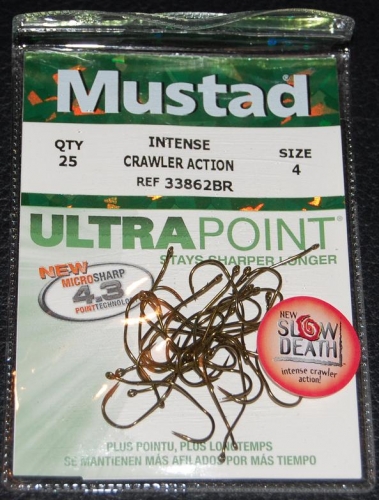 Mustad 33862NP-BR Bronze Slow Death Hooks Size 4 Jagged Tooth Tackle
