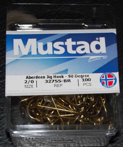 Mustad 32755-BR Bronze 90 degree Aberdeen Jig Hooks Size 2/0