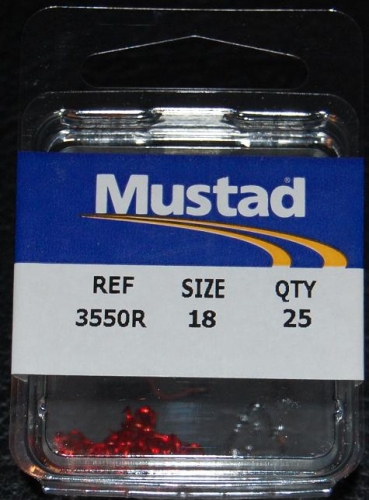 Mustad 3551-RB Red Treble Hooks Size 10 Jagged Tooth Tackle