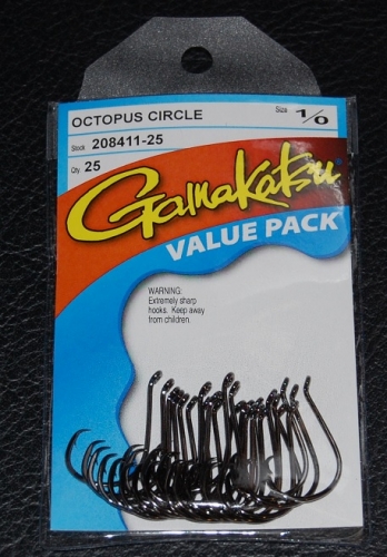 Gamakatsu 208418 Octopus Circle Fishing Hook NS Black Size 8/0 Pack of 6