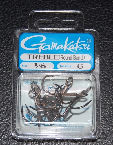 Gamakatsu 471 Bronze Round Bend Treble Hooks Size 1/0 Jagged Tooth Tackle