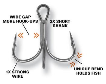 Mustad UltraPoint KVD Elite Series Triple Grip Treble Hook (Pack of 6)