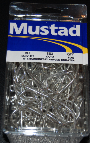 Mustad 3407-DT Saltwater J Hooks Size 9/0 Jagged Tooth Tackle