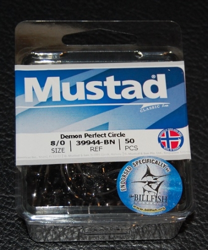 Mustad 39944-BN Classic In-Line Circle Hook Size 8/0 Jagged Tooth
