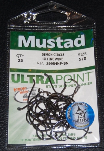 Mustad 39954 Demon Perfect Circle Hooks Size 5/0 Jagged Tooth Tackle