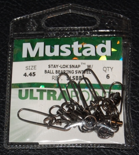 Mustad STAY-LOCK SNAP WITH BALL BEARING SWIVEL Size 4.45 Jagged