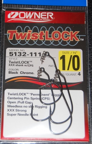 Owner 5132 TWISTLOCK 3X w/ Centering Pin Size 1/0 Jagged Tooth Tackle