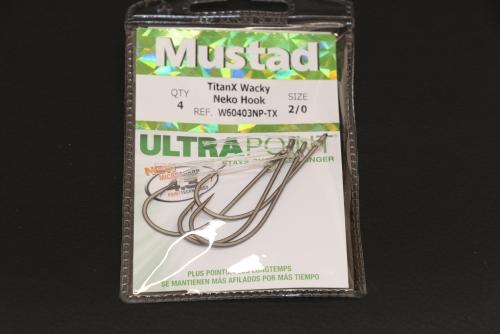 Mustad W60403NP-TX Weedless TitanX Wacky/Neko Hook Size 2/0 Jagged Tooth  Tackle