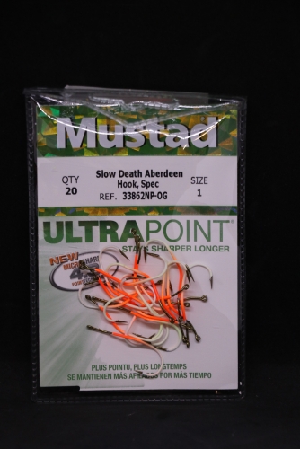 Mustad 33862NP-OG Ultra Point Oange Glow Slow Death Hooks