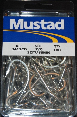 Mustad 3412C-DT Cedar Plug Hooks Size 7/0 Jagged Tooth Tackle