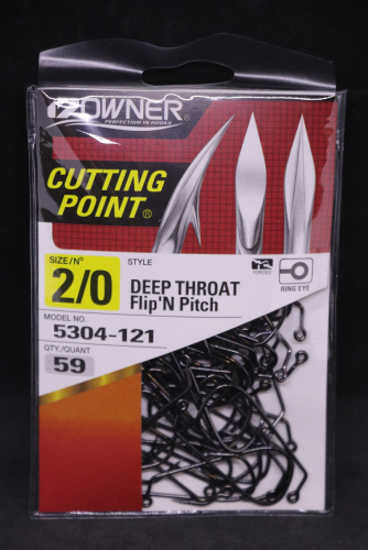 Owner 5304 60° Deep Throat Wide Gap Jig Hooks Size 2/0 Jagged Tooth Tackle