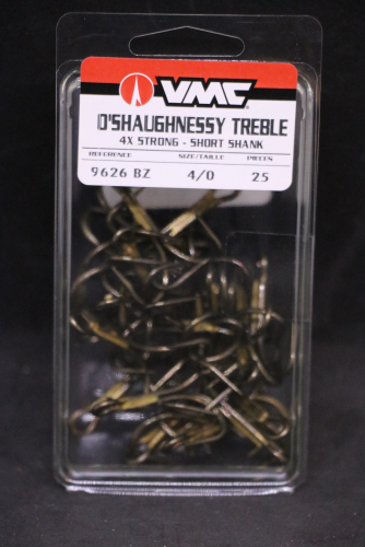 VMC 9626BZ Bronze O'Shaughnessy Treble 4X Size 4/0 Jagged Tooth Tackle