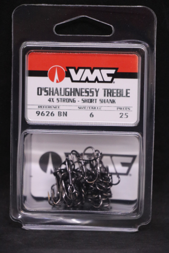VMC 9626BN Black Nickel O'Shaughnessy Treble 4X Size 6 Jagged Tooth Tackle