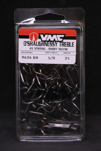 VMC 9626BN Black Nickel O'Shaughnessy Treble 4X Size 5/0 Jagged Tooth Tackle