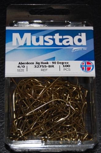 Mustad 32755-BR Bronze 90 degree Aberdeen Jig Hooks Size 4/0