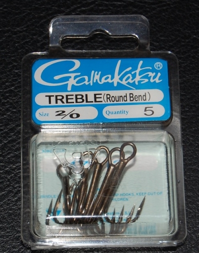 Gamakatsu Treble Hook Round Bend - Bronze 2/0
