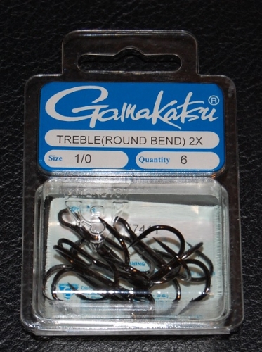 Gamakatsu 574 2X Strong Treble Hooks Size 1/0 Jagged Tooth Tackle
