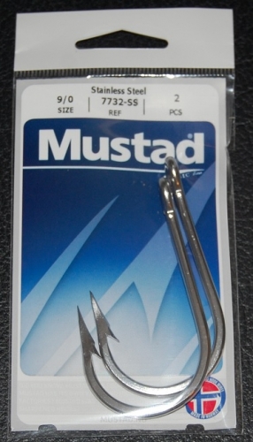 Mustad 7732SS Stainless Steel Tuna Hooks Size 9/0 Jagged Tooth