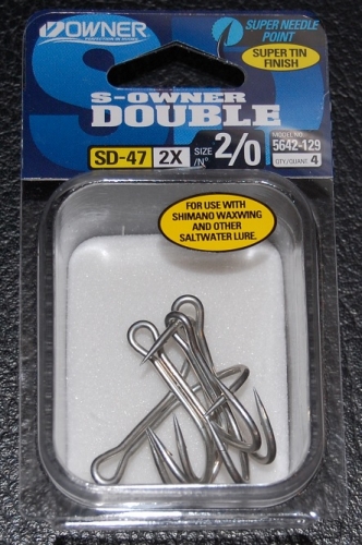 Owner 5642 Saltwater Double Hook Size 2/0 Jagged Tooth Tackle