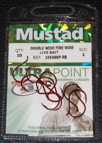 Mustad Ultra Point 10548NP Red KVD Drop Shot Hooks Size 1 Jagged Tooth  Tackle
