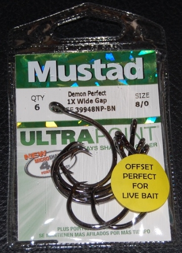 Mustad 39948NP-BN Wide Gap Size 8/0 Circle Hook Jagged Tooth