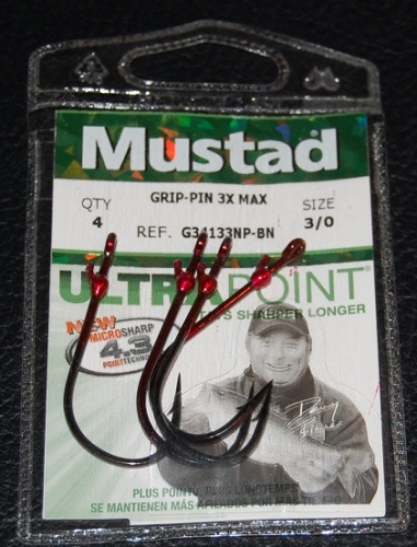 Mustad G34133NP-BN GRIP-PIN MAX SOFT PLASTICS Hooks Size