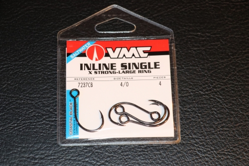 VMC 7237 Inline Single Hooks Size 4/0 Jagged Tooth Tackle